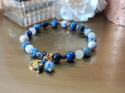 Bransoletka z kamieni naturalnych. Lapis Lazuli, Turkus, Kwarc, Szafir, Hematyt. Dla Byka