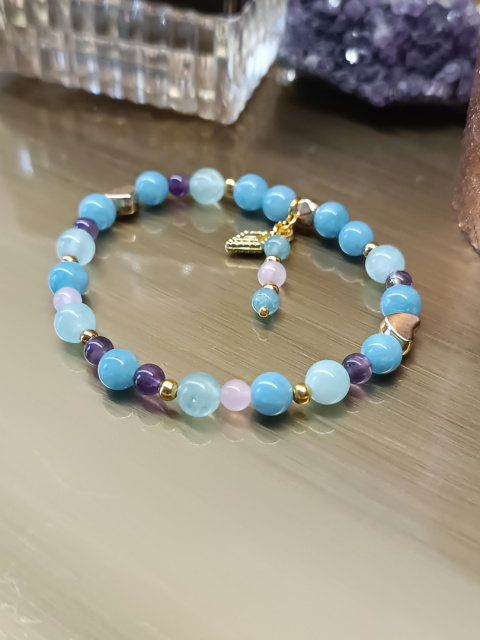 Bransoletka z kamieni naturalnych dla zodiakalnego wodnika Bransoletka z kamieni naturalnych dla zodiakalnego wodnika