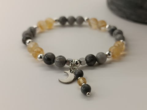 🌙 Bransoletka z labradorytu i cytrynu — magia, energia i elegancja ✨ 🌙 Bransoletka z labradorytu i cytrynu — magia, energia i elegancja ✨