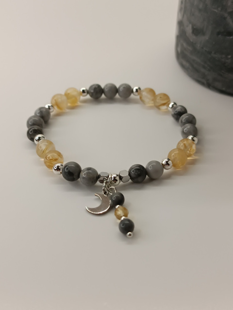 🌙 Bransoletka z labradorytu i cytrynu — magia, energia i elegancja ✨ 🌙 Bransoletka z labradorytu i cytrynu — magia, energia i elegancja ✨