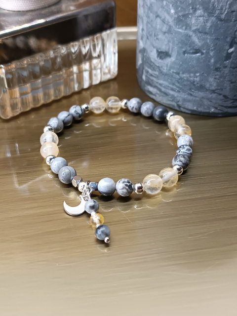 🌙 Bransoletka z labradorytu i cytrynu — magia, energia i elegancja ✨ 🌙 Bransoletka z labradorytu i cytrynu — magia, energia i elegancja ✨