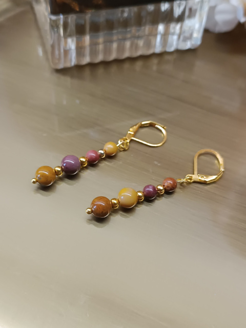 Kolczyki z Mokaitem i Onyksiem – Elegancka Prostota Kolczyki z Mokaitem i Onyksiem – Elegancka Prostota