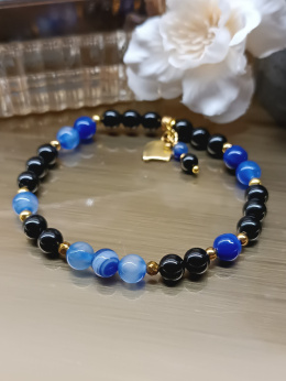 Ręcznie wykonana bransoletka z turmalinem i lapis lazuli – energia i elegancja