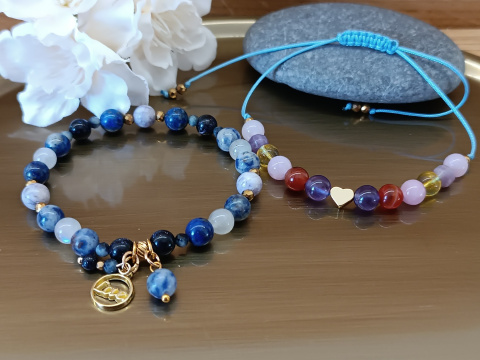 Zestaw 2 Bransoletek Zodiakalnych. Byk i Bliźnięta, Kamienie Naturalne, Pudełko Prezentowe Zestaw 2 Bransoletek Zodiakalnych. Byk i Bliźnięta, Kamienie Naturalne, Pudełko Prezentowe