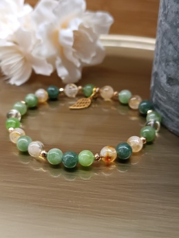 Bransoletka Aurora Verde, akwamaryn, cytryn, kryształ górski