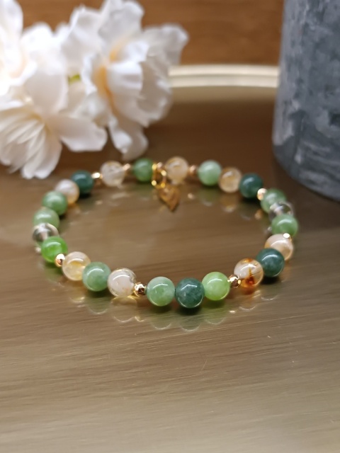 Bransoletka Aurora Verde, akwamaryn, cytryn, kryształ górski Bransoletka Aurora Verde, akwamaryn, cytryn, kryształ górski