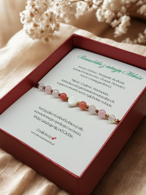Bransoletka Serce Harmonii – jedwabna nić & kamienie naturalne Bransoletka Serce Harmonii – jedwabna nić & kamienie naturalne